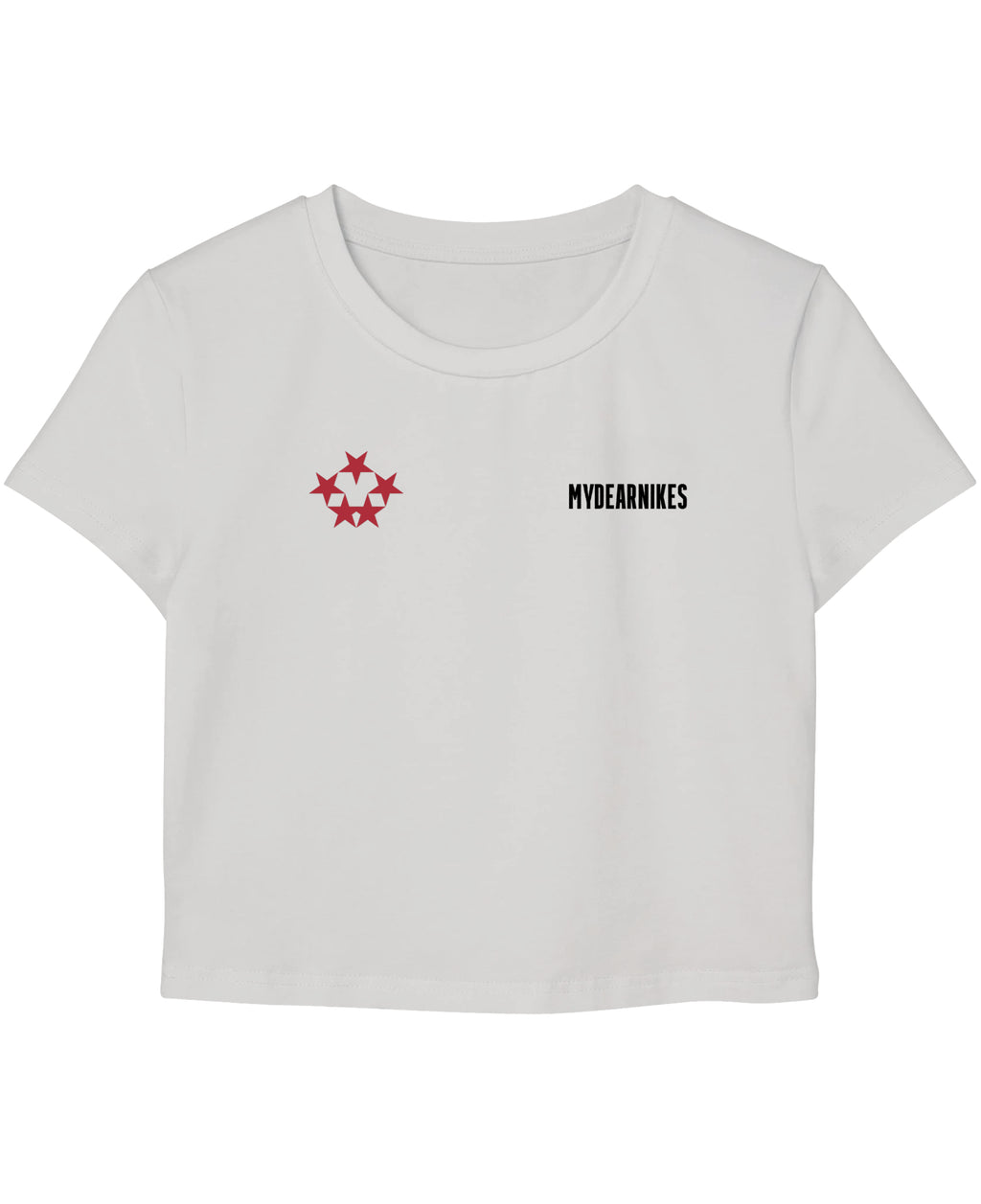 White Baby Tee Front Design