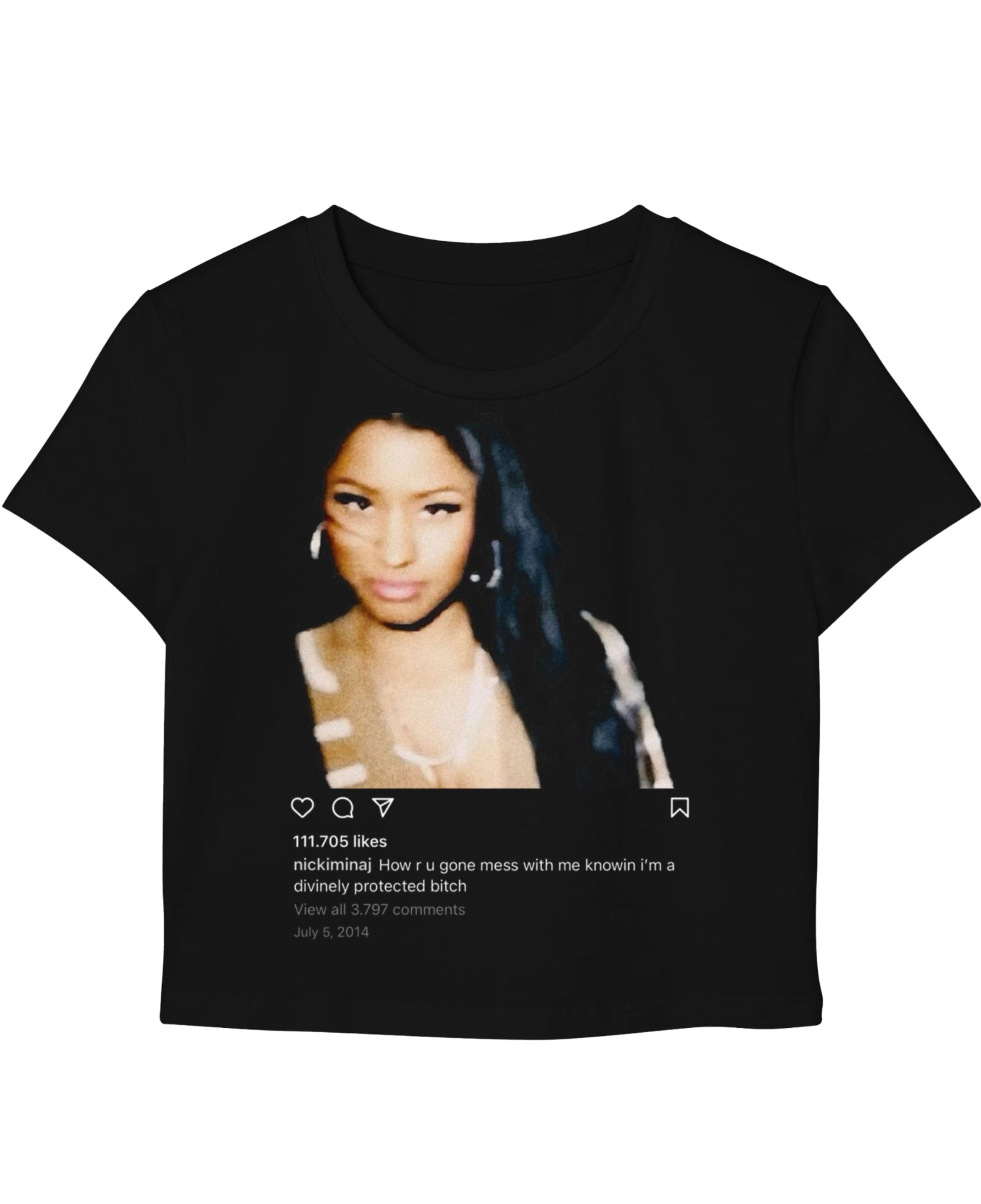 Black Baby Tee Front Design