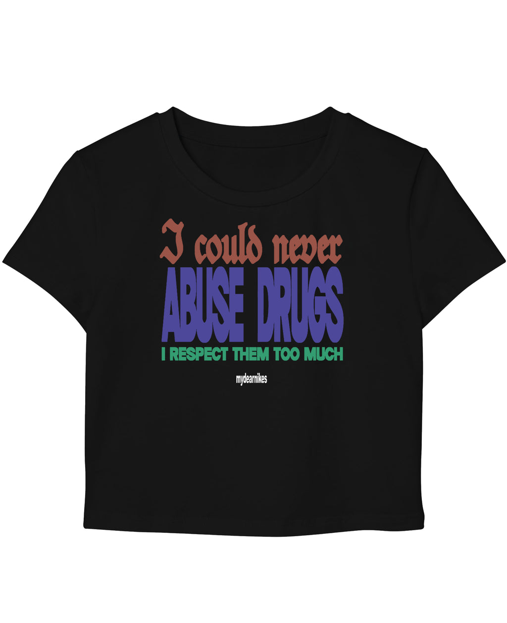 Black Baby Tee Front Design