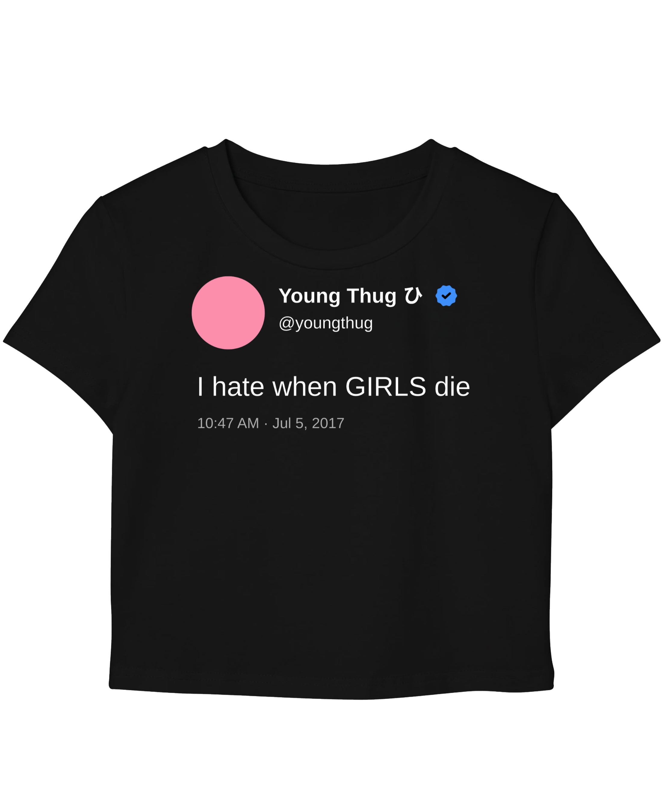 Black Baby Tee Front Design