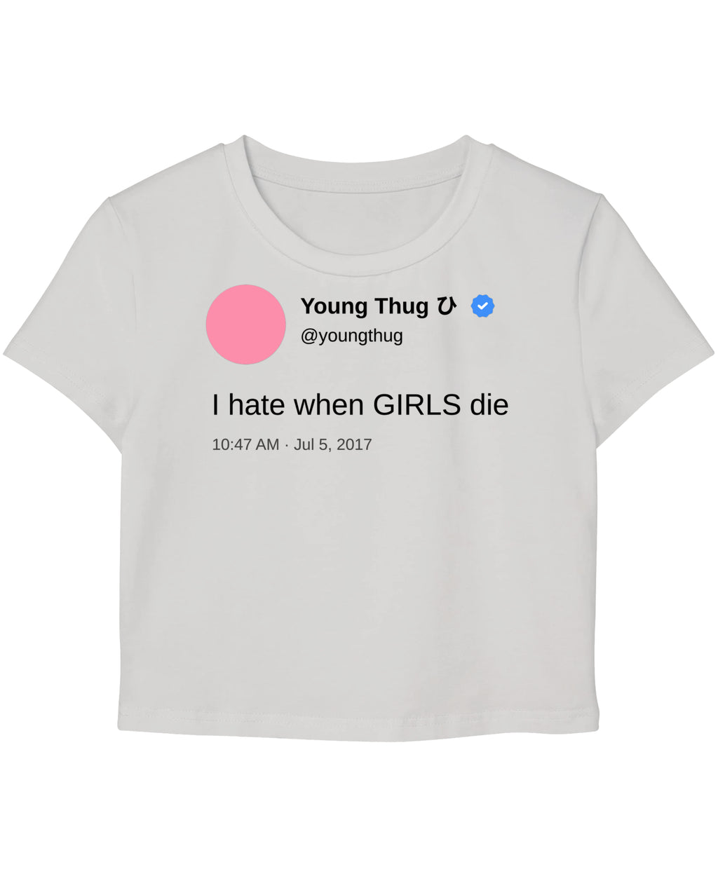 White Baby Tee Front Design