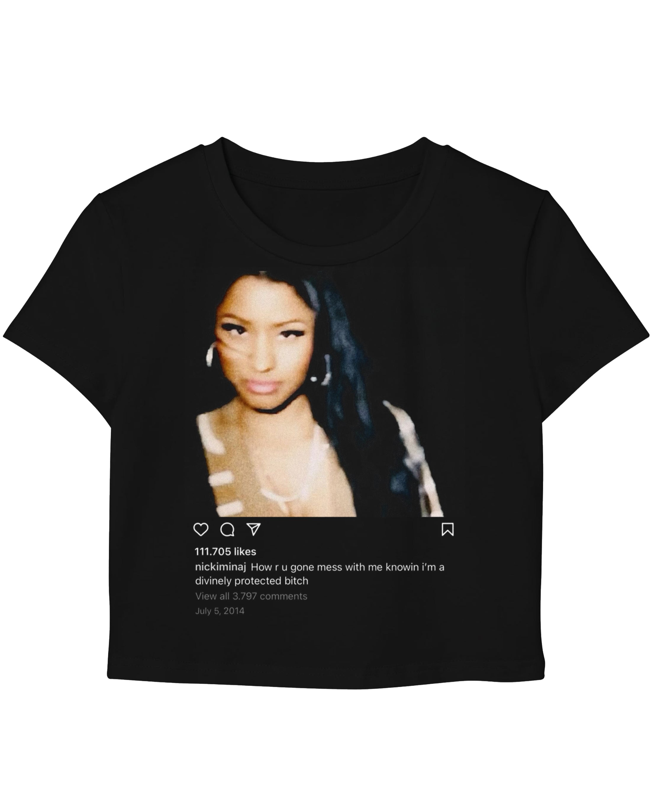 Black Baby Tee Front Design