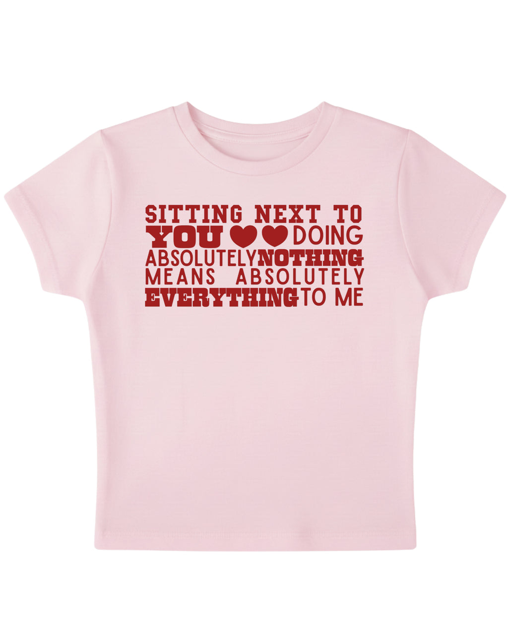 Baby Pink Baby Tee Front Design