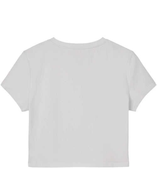 White Baby Tee Back Design