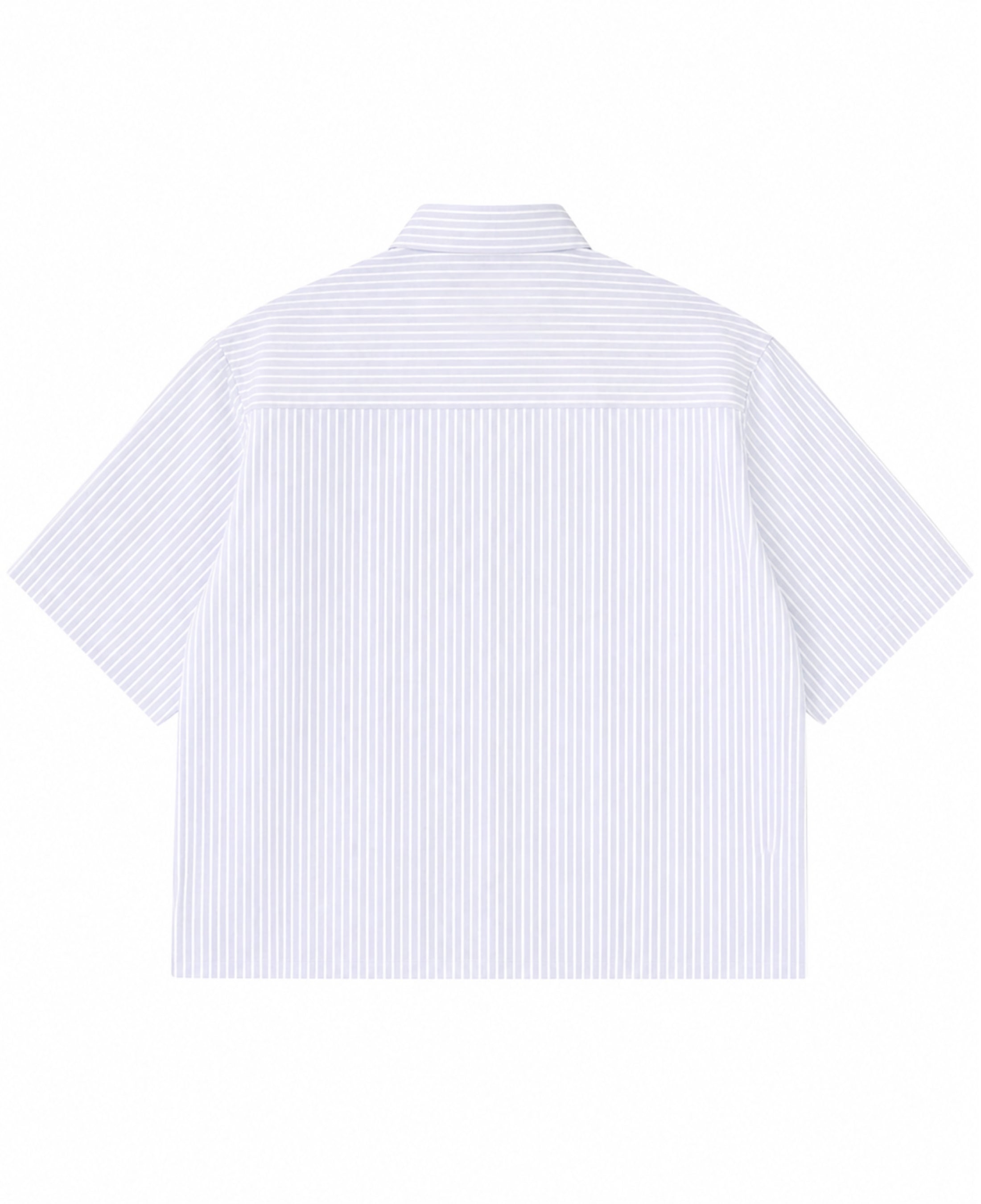 Blue Striped Oxford Boxy Shirt Back Design
