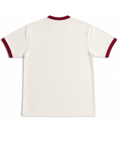 Off White & Maroon Ringer tee Back Design